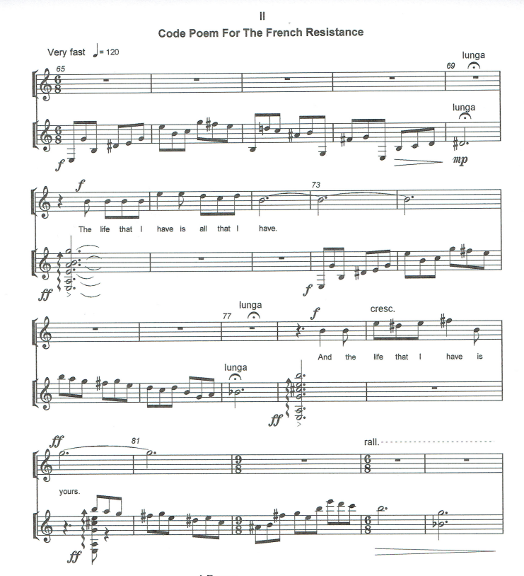 Code Poem for the French Resistance – John Forsyth Music
