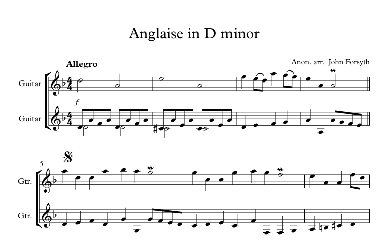 Anglaise in D Minor