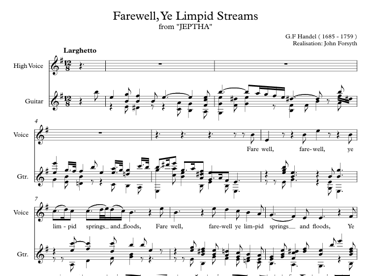 Farewell Ye Limpid Streams