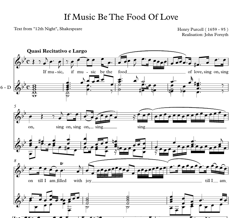 If Music be the Food of Love