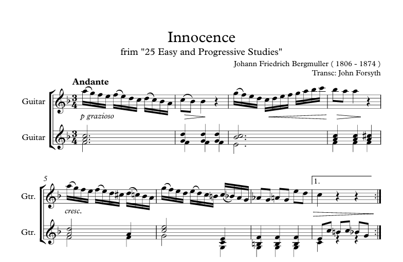 Innocence from 25 Easy and Progressive Studies