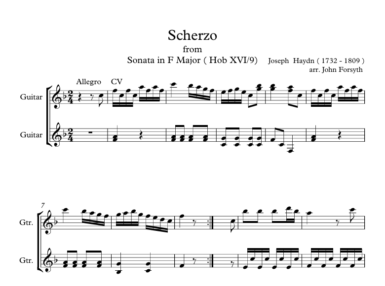 Scherzo from Sonata in F Major