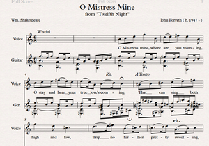 O Mistress Mine