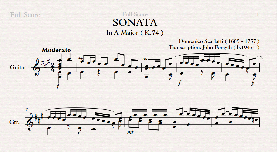 Sonata In A Major