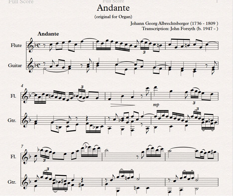 Andante for Flute and Guitar