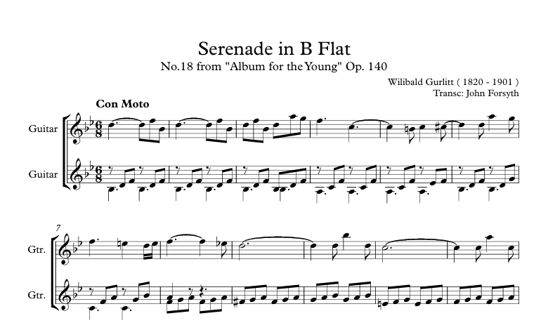 Serenade in B Flat no18 from Album for the Young